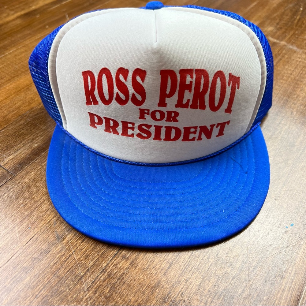 Vintage Ross Perot For President Snapback Mesh Trucker Hat Cap USA 90’s Nissin